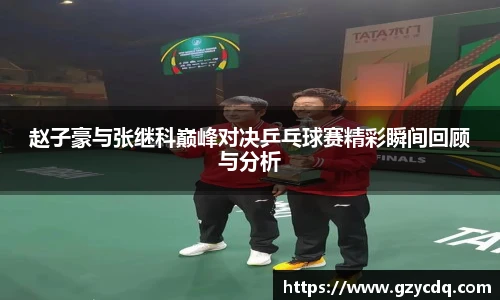 赵子豪与张继科巅峰对决乒乓球赛精彩瞬间回顾与分析